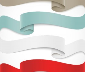bent colored ribbon vector 04