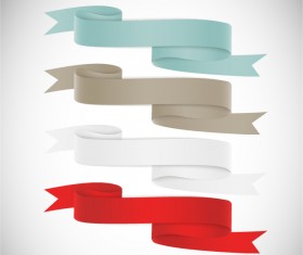 bent colored ribbon vector 05