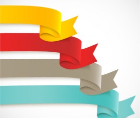 bent colored ribbon vector 06