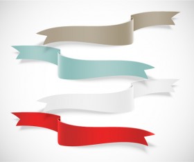 bent colored ribbon vector 07