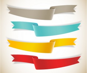 bent colored ribbon vector 08