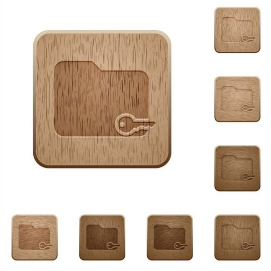 folder secure wooden icons vector