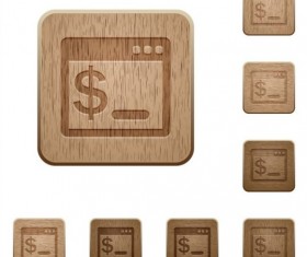os terminal wooden icons set
