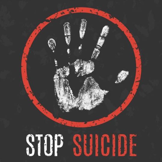 stop suicide sign vector