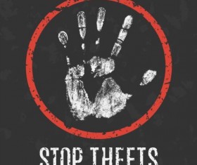stop thefts sign vector