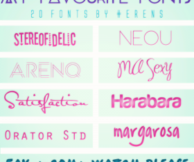 20 Kind Favourite Fonts Pack