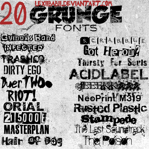 20 Kind grunge fonts