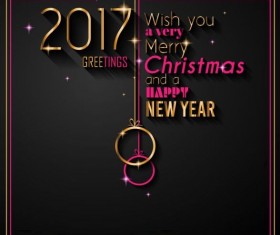 2017 Gold new year with dark background vector