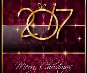 2017 New Year and Xmas ornate background vector