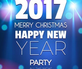 2017 New Year with christmas party flyer vectors set 02