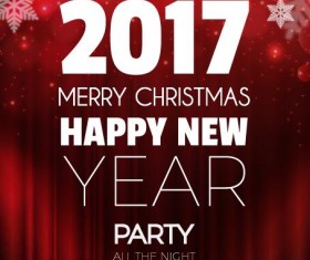 2017 New Year with christmas party flyer vectors set 03