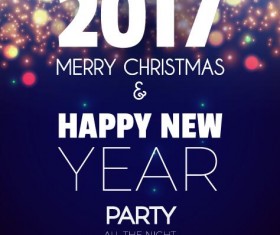 2017 New Year with christmas party flyer vectors set 04