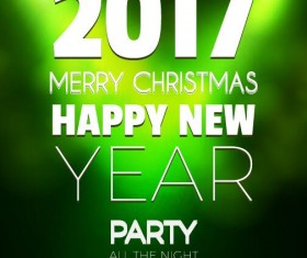 2017 New Year with christmas party flyer vectors set 05