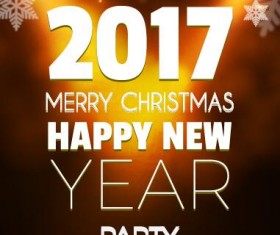 2017 New Year with christmas party flyer vectors set 07