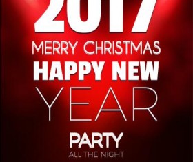 2017 New Year with christmas party flyer vectors set 08