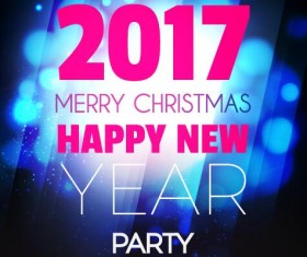 2017 New Year with christmas party flyer vectors set 09