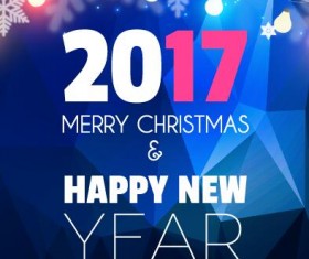 2017 New Year with christmas party flyer vectors set 10