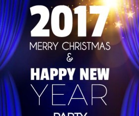 2017 New Year with christmas party flyer vectors set 12