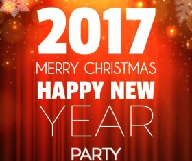 2017 New Year with christmas party flyer vectors set 13