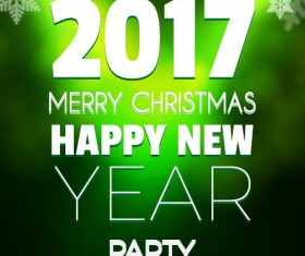 2017 New Year with christmas party flyer vectors set 14