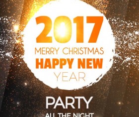 2017 New Year with christmas party flyer vectors set 18