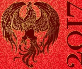 2017 New Year with cock year background vector 03