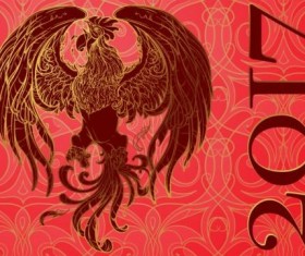 2017 New Year with cock year background vector 07