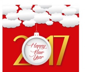 2017 new year background with paper cloud vector