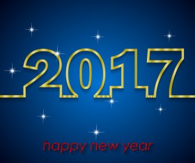 2017 new year background with shining star vector