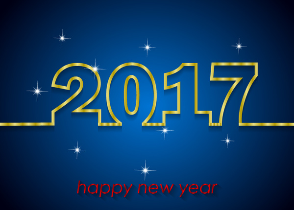 2017 new year background with shining star vector