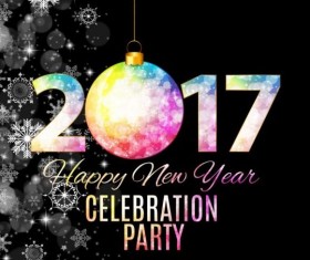 2017 new year with christmas black background vector