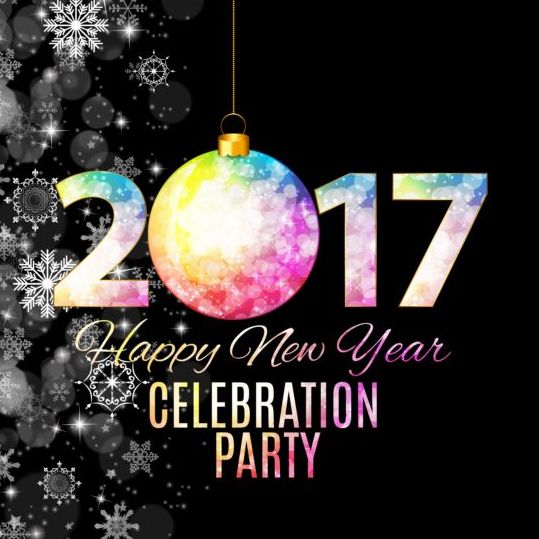 2017 new year with christmas black background vector
