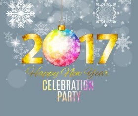 2017 new year with christmas decor background vector 03