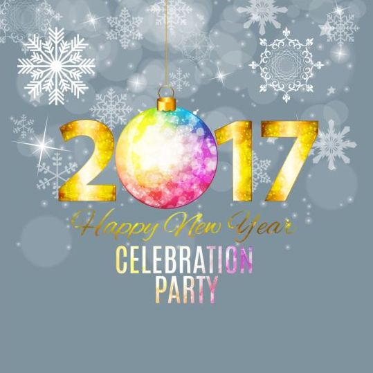 2017 new year with christmas decor background vector 03
