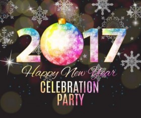 2017 new year with christmas decor background vector 06