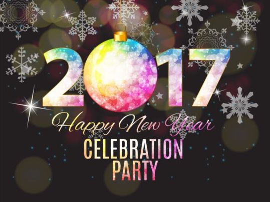 2017 new year with christmas decor background vector 06