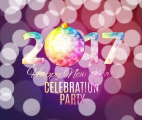 2017 new year with christmas decor background vector 08