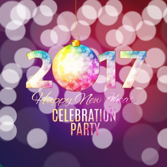 2017 new year with christmas decor background vector 08