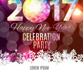 2017 new year with christmas decor background vector 09