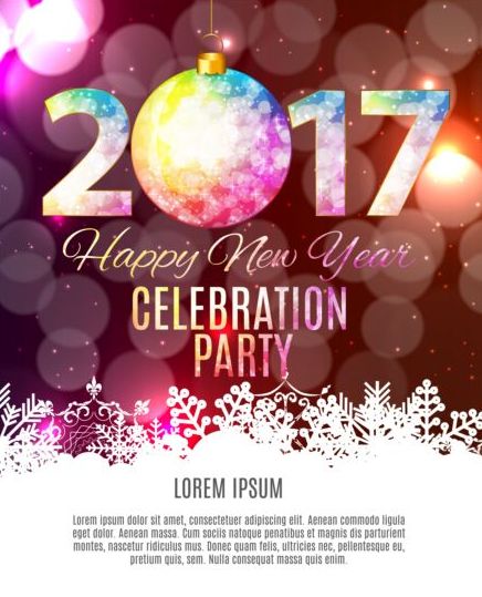 2017 new year with christmas decor background vector 09
