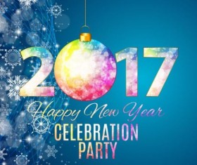 2017 new year with christmas decor background vector 10
