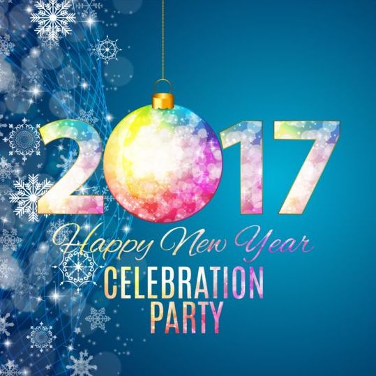 2017 new year with christmas decor background vector 10