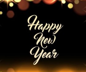 2017 new year with gold light background vector 04
