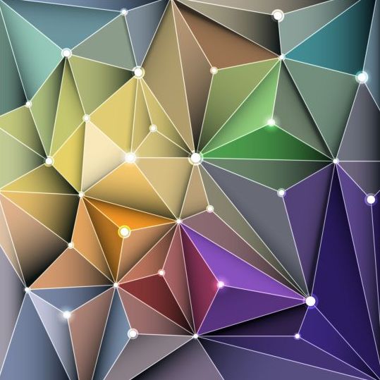 3D Geometric polygonal triangle pattern vector 01