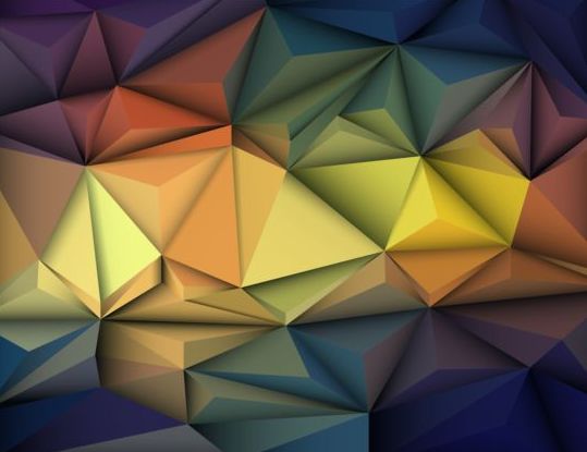 3D Geometric polygonal triangle pattern vector 03