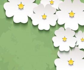 3d flower sakura with green grunge background vector 01
