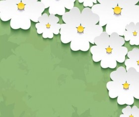 3d flower sakura with green grunge background vector 02