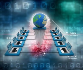 3dComputer Network Stock Photo 04