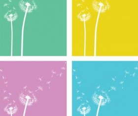 4 Kind dandelion vector illustration
