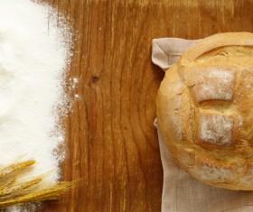 A gluten free breads on wood background with wheat flour 02